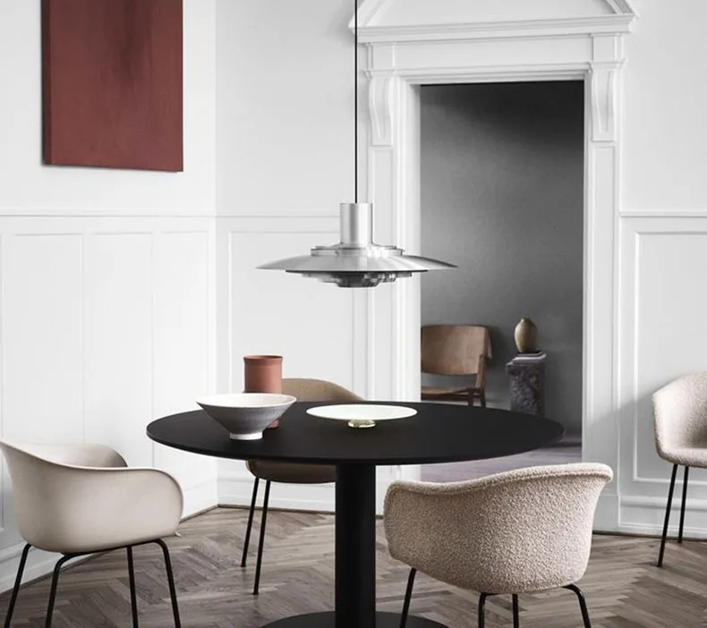 White Silver Aluminium E27 Pendant Lights