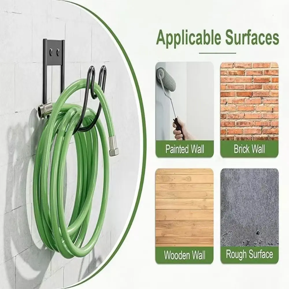 Durable Iron Metal Garden Hose Hanger Wall Mounted Easy Installation Garden Water Pipe Hook Storage Hook Outdoor Storage