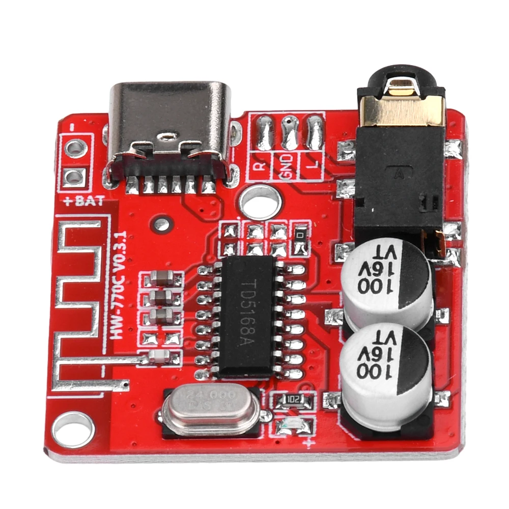 3W Bluetooth 5.1 Audio Receiver Board MP3 Lossless Decoder Board Wireless Stereo Speaker Amplifier Music Receiver Module 3.7-5V