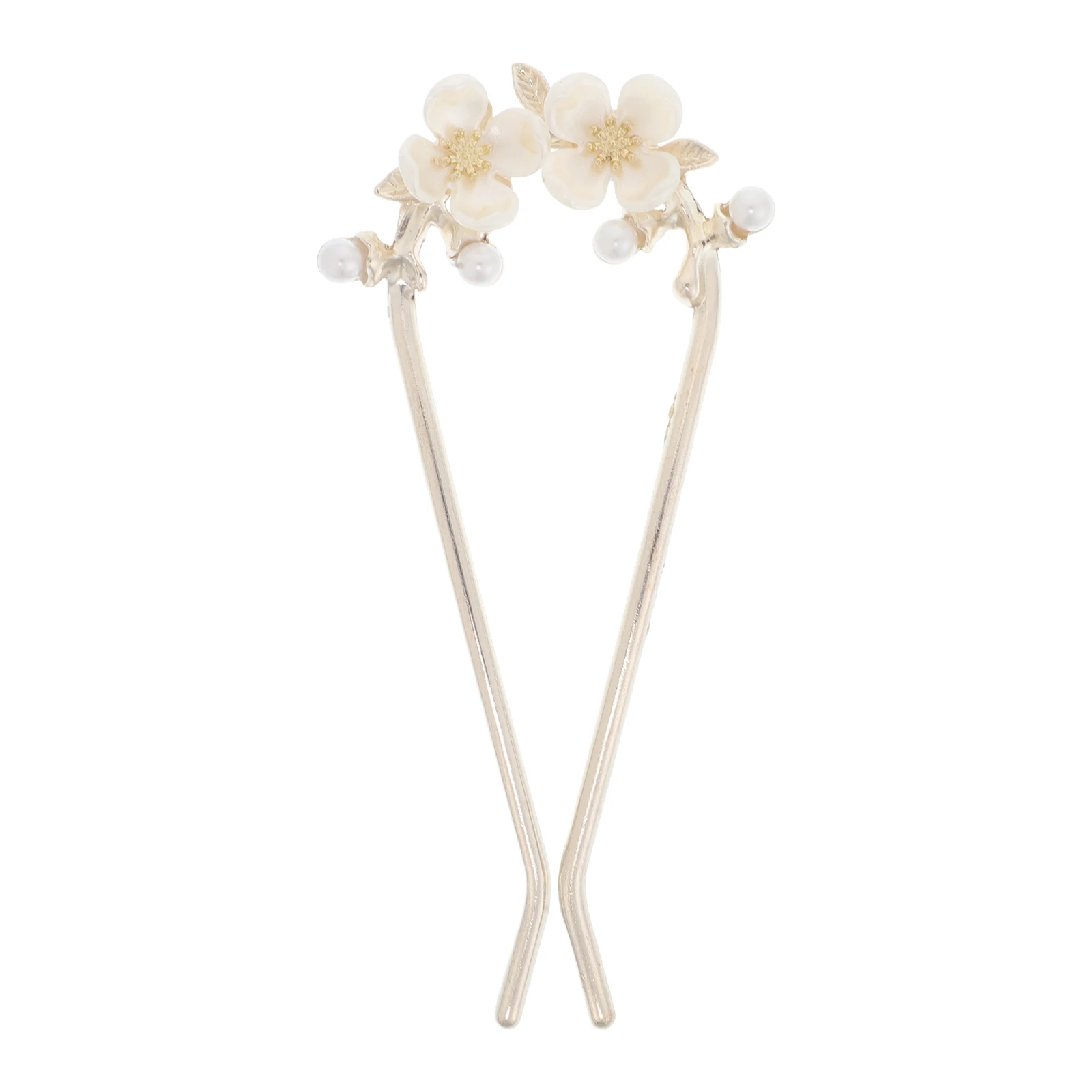 

Flower Hairpin Chinese Accessories for Ancient Style Vintage Pins Chopsticks Asian Women Zinc Alloy Fork Bride