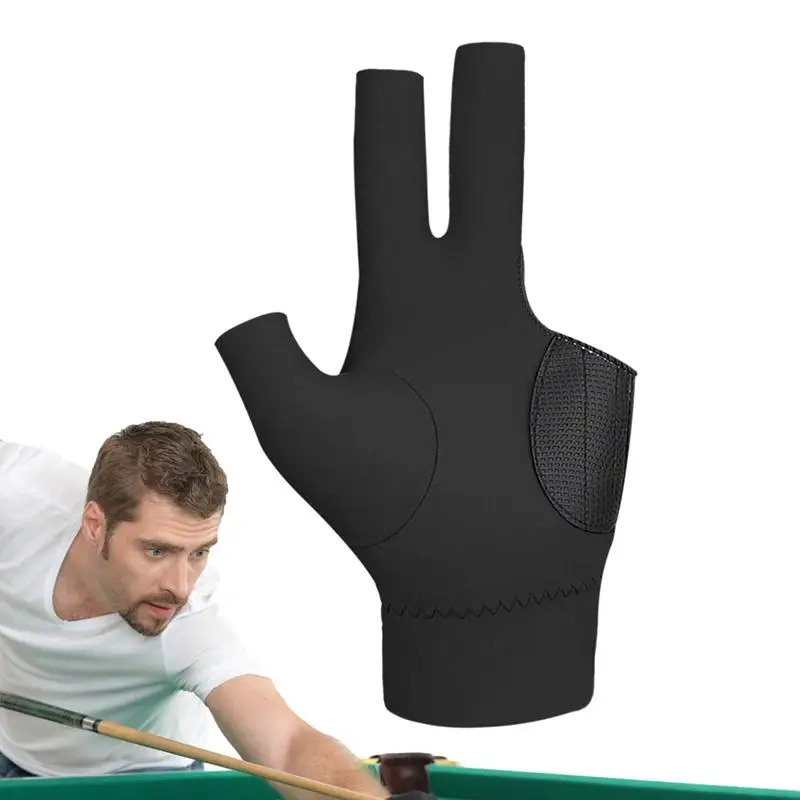 Billiards Pool Gloves Fingerless Non-Slip Three-Fingered Table Tennis Gloves Billiard Gloves Universal Breathable Billiard