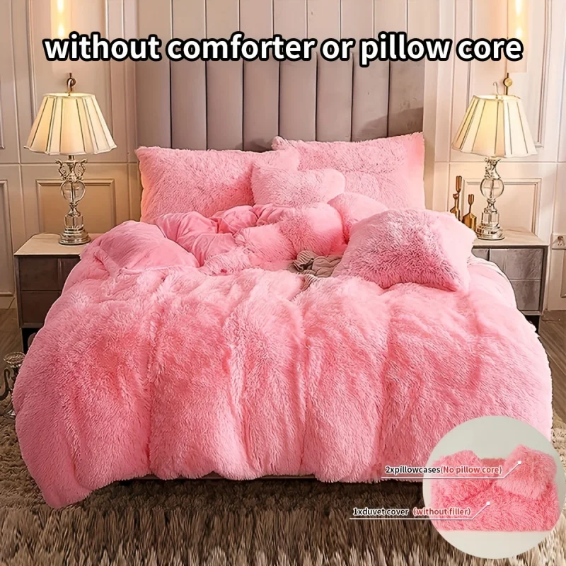 3 Multi-Color plush down quilt cover-soft and warm bedding, suitable for bedroom 、 guest room and dormitory decoration