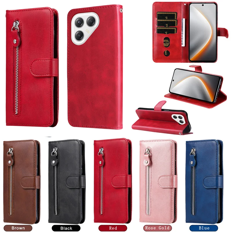 Capa Pova 7 Ultra/Pro Zipper Leather Case for Tecno Pova 7 Ultra Case Wallet Phone Cover for Tecno Pova 7 Ultra Pova7 Pro Fundas