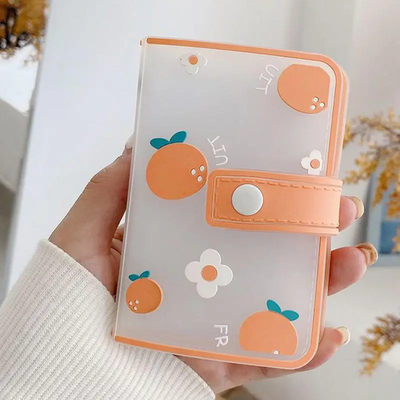 

Colorful Fruit Pattern Card Pocket Credit Cards Holder Bank Transparent Cash Storage Clip Organizer Case ID Holders Pouch