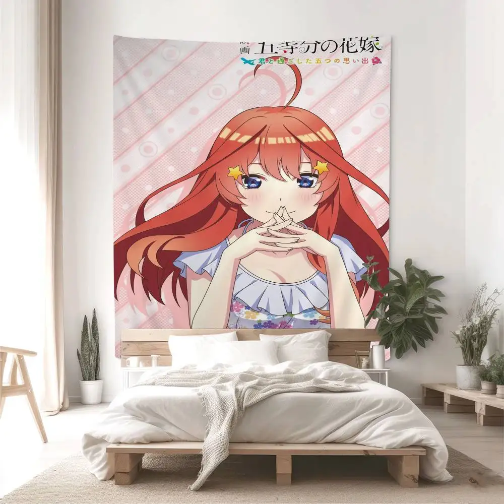 The Anime Quintessential Quintuplets Colorful Tapestry Wall Hanging Hippie Flower Wall Carpets Dorm Decor Japanese Tapestry