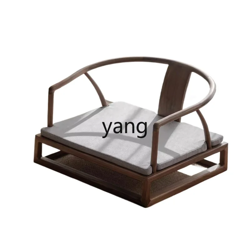 

YJQ new Chinese low Zen chair solid wood tatami tea room backrest meditation meditation chair