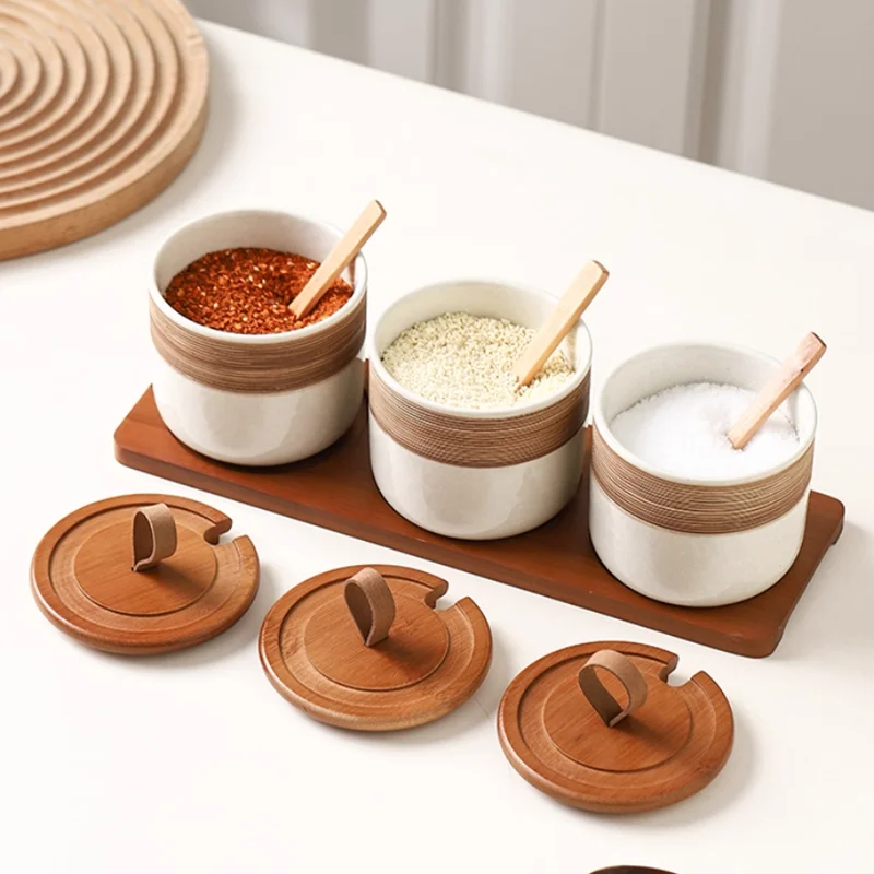 Kitchen Seasoning Tools, Vintage Coarse Ceramic Seasoning Jars, Salt and Pepper Bottles, Spice Jars, Seasoning Boxes, Containers