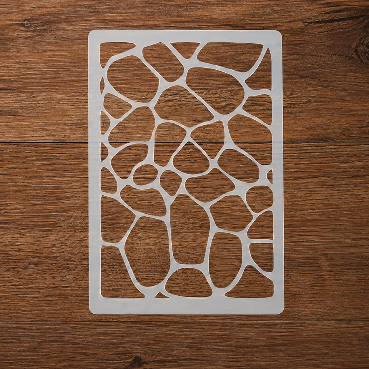 6.5x9in Stone Stencil for Painting, Reusable Cobblestone Wall Floor Template for Concrete Wood Furniture Patio DIY Home Decor