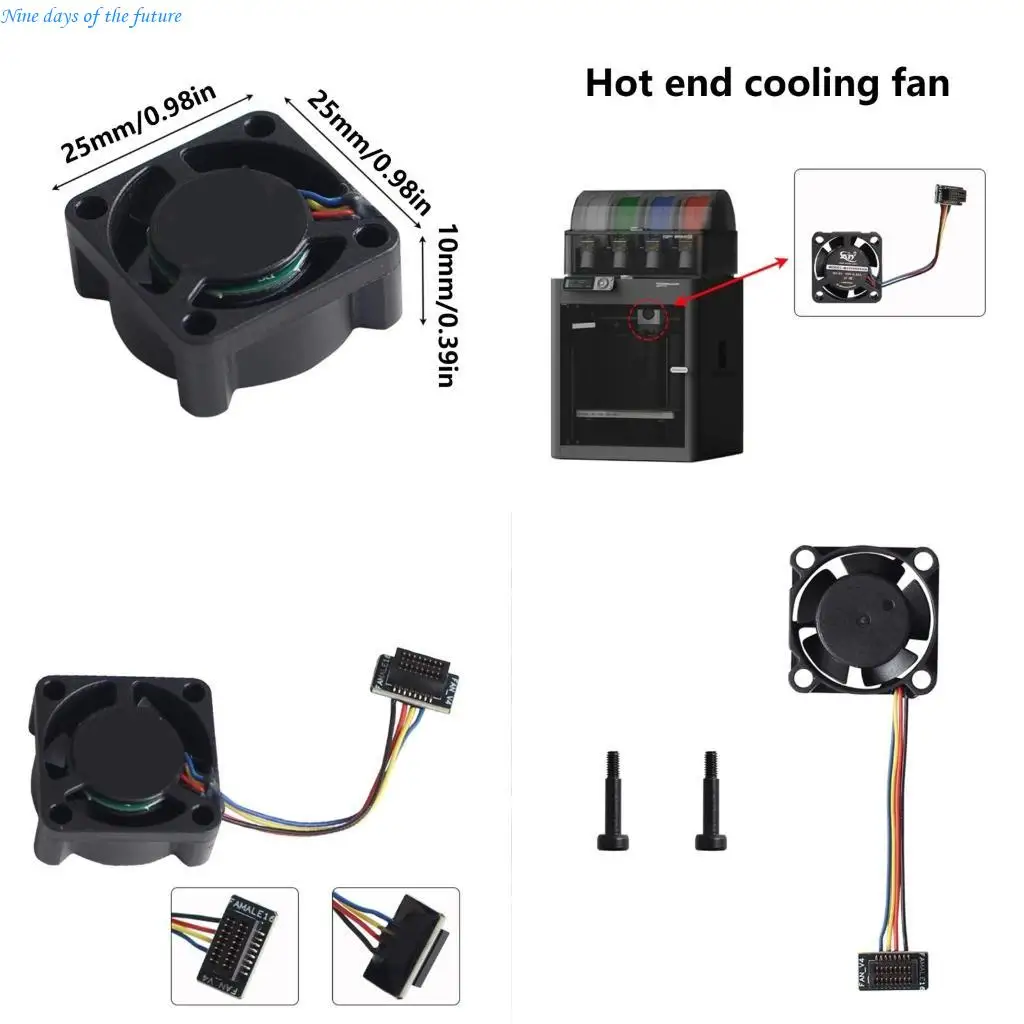 

Для P1/P1P/P1S -принтер замена охлаждения вентилятор 2510 5V Бесщетающий вентилятор Hotend E65A