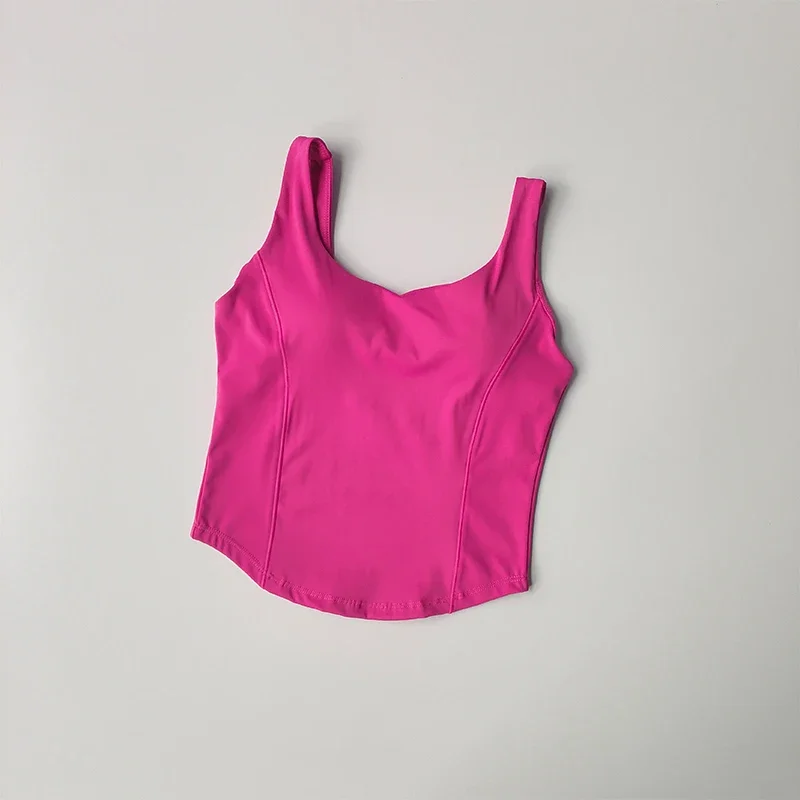 High Strength Back Fitness Tank Top Running Running Shockproof Sports Bra High Elastic Gathering Nude Yoga Bra for External Wear view 5