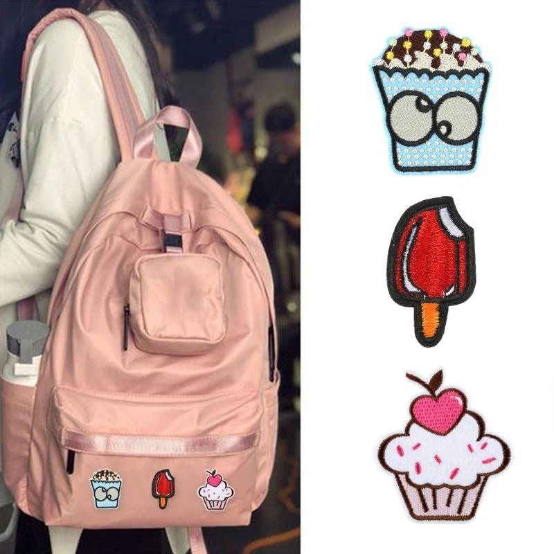 

R1WE 14Pcs Cartoon Cupcake DIY Decorative Patches Iron On Embroidery Sewing Applique