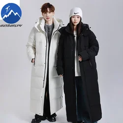 2024 zimowa długa kurtka puchowa męska damska luksusowa lekka z kapturem gęsia puchowa ciepła parka Streetwear śnieg gruba kurtka puchowa