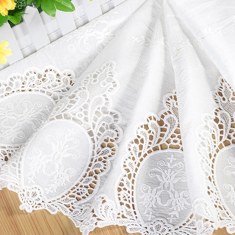 Hohles Baumwollspitzenstoff für DIY-Näharbeiten, weiche Babykleidungszubehörteile, handgemachte Accessoires, 34,5 cm und 130 cm – Detail 3