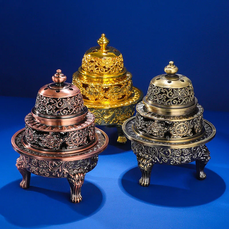 

Multifunctional Tibetan Incense Cones, Tripod Alloy, Buddhist Desktop Decoration, Meditation Temples, Aromatherapy Stove