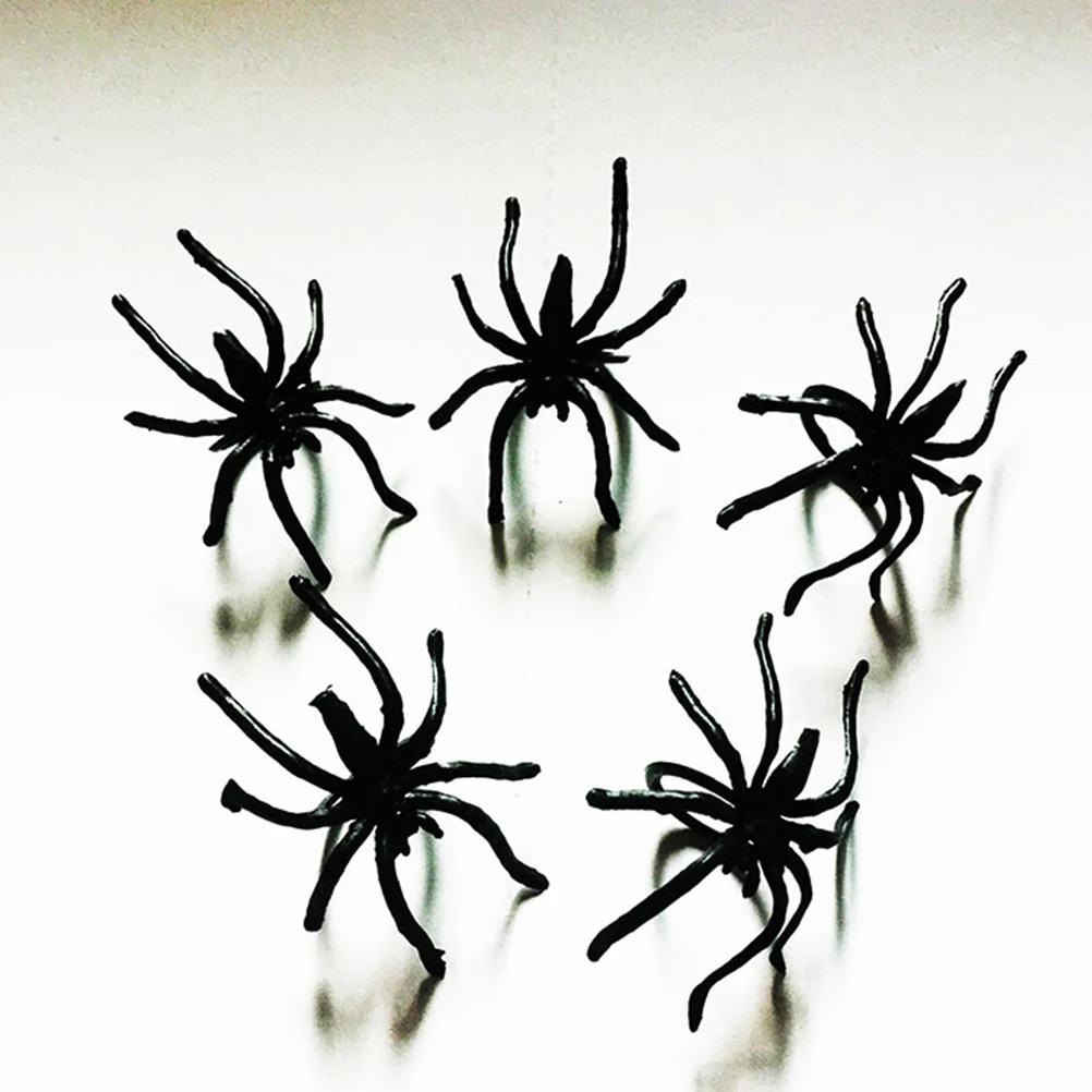144 Stück Halloween-Partygeschenke, Dekorationen, lange Beine, realistische Spinnenringringe
