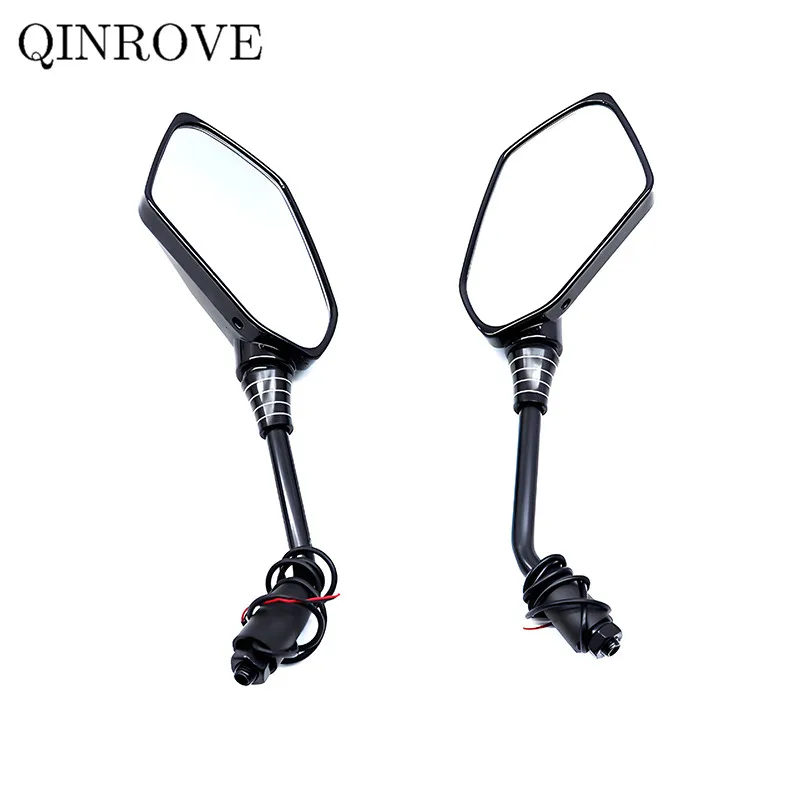 

Rearview Mirror Motorcycle With LED Light Aluminum alloy Side Mirror Universal For Yamaha MT 07 09 XSR 700 XSR900 FZ1 Honda VOGE