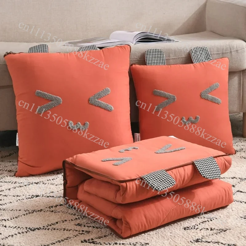 Car Cushion 2-in-1 Pillow Blanket Multi-Functional Sanding Cartoon Pillow Quilt Pillow Blanket