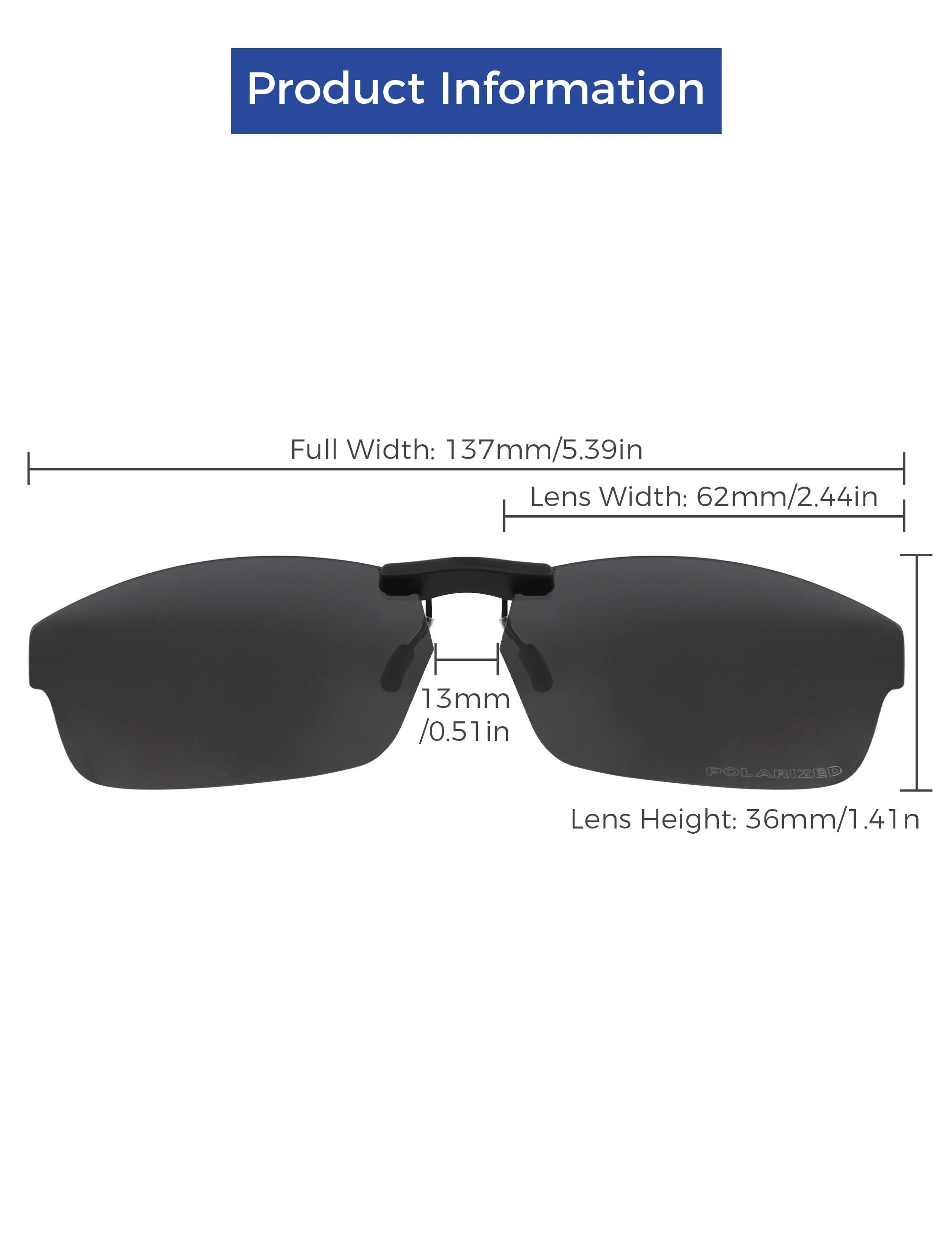 Rarayvix Polarized Clip-on Sunglasses Lenses Compatible with Oakley Crosslink OX8027-53-17 UV Protection Sunglasses