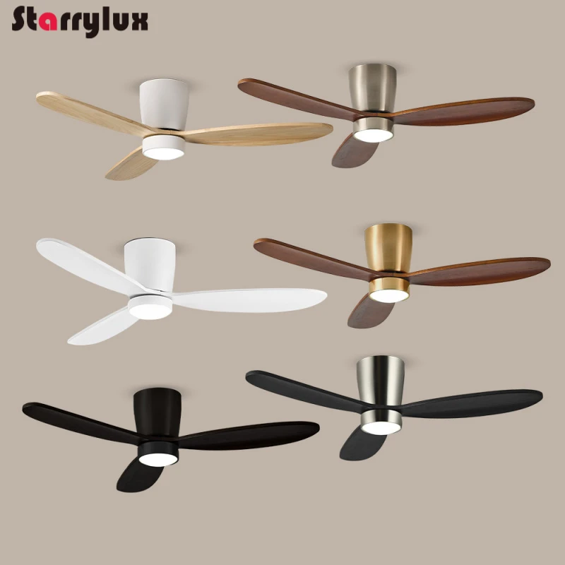 مروحة سقف خشبية 2 في 1 مع ضوء، مراوح غرفة نوم على الطراز الشمالي، مصباح LED هادئ قابل للتعتيم لغرفة المعيشة أضواء ثريا معلقة #5