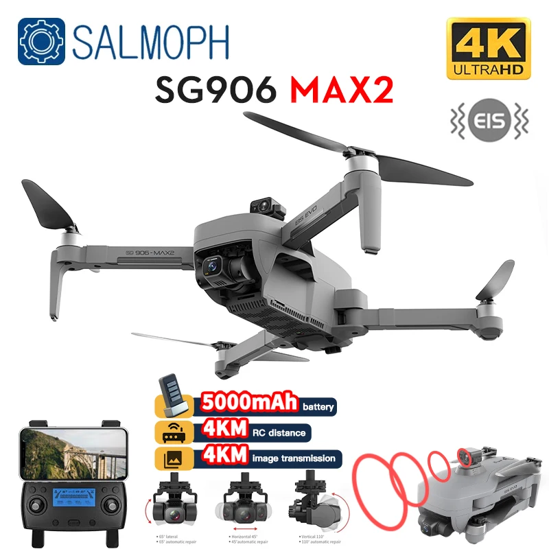 Zll sg906 max2/max 1 zangão profissional 4k hd câmera obstáculo evitar 3 eixos cardan 5g wifi 4km gps quadcopter rc dron sg906