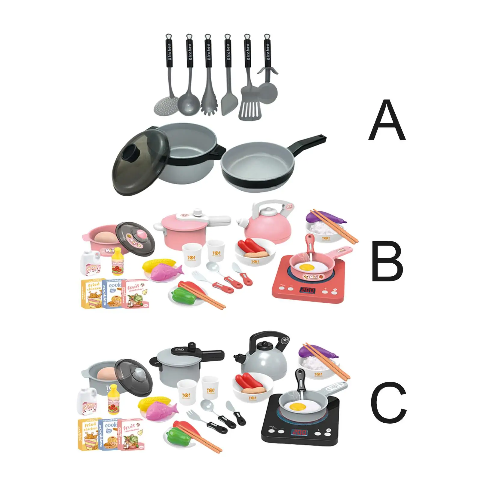 

Pretend Kitchen Cookware And Pots Set Educational Gift Toy