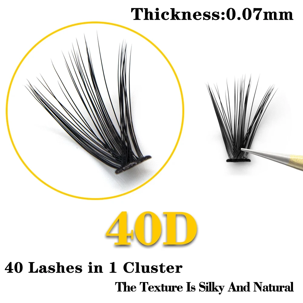 60 Bundles/box Natural Mink Eyelashes C/D Curl Individual Lash Extensions 40D/50D Cluster Lashes Makeup tool Lashes Cilia