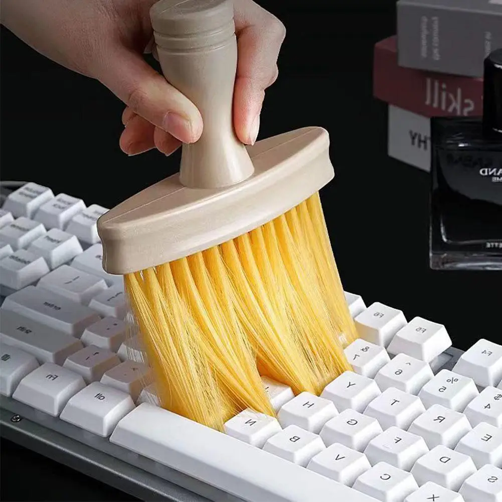 Wooden Soft Brush Keyboard Cleaning Kit Car Interior Tools Neck Cleaning Brush Multifunctional Duster Barber Brushes Cleani J2q0