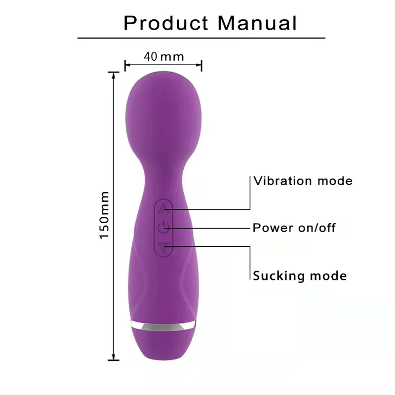 Powerful Magic Wand Vibrator For Female Sucking Nipples Clit Stimulator G Spot Massage Masturbator Adult Sex Toys For Women