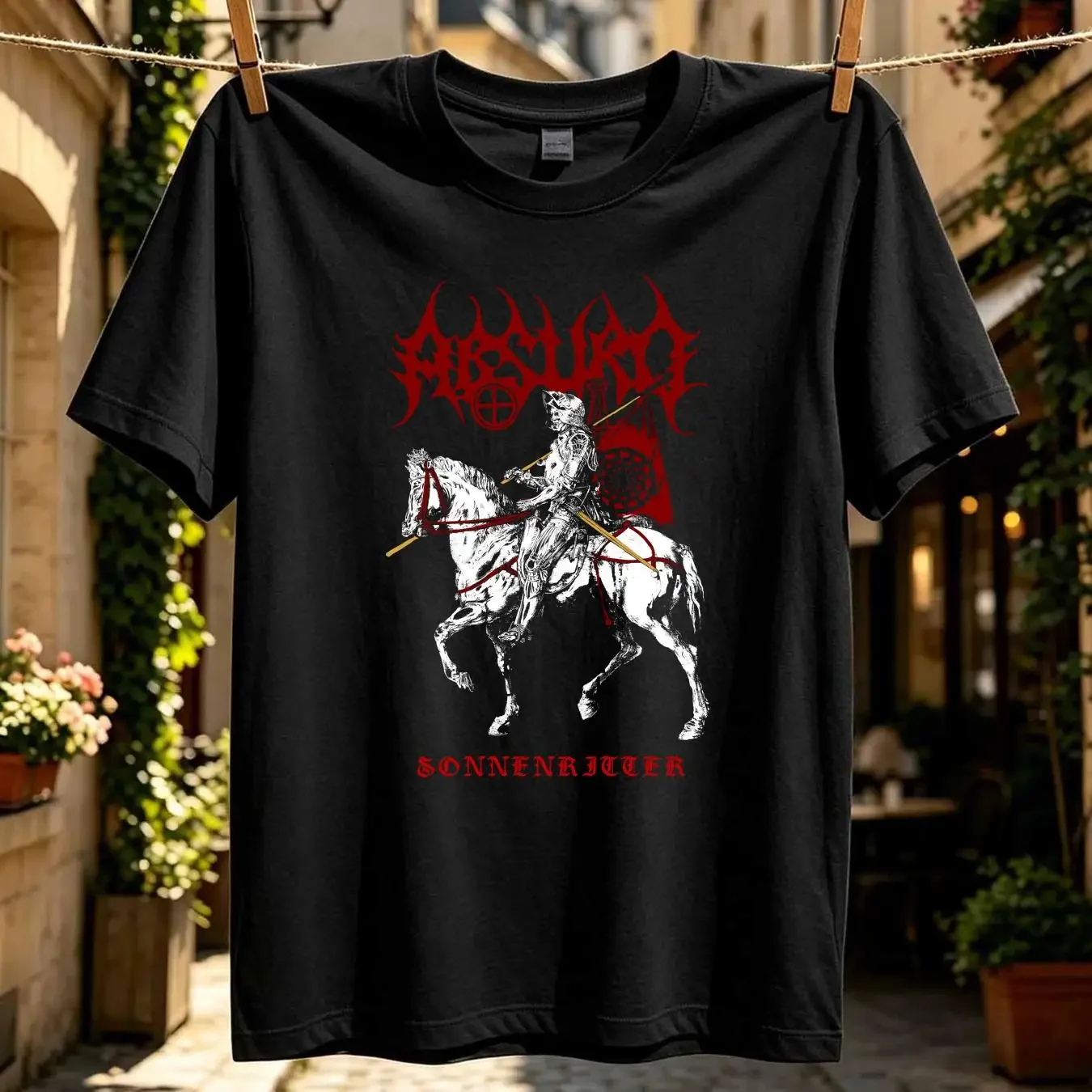 washed T Shirt Absurd Sonnenritter S 2XL vintage Washed Unisex Stretched Top For Everyday Wear Stylish Soft Casual homme