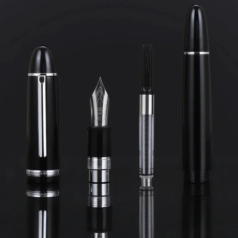 Jinhao X159 Acrylic Fountain Pen Black Color Ink Pen Student School Stationery Business Office Supplies Calligraphy Pens