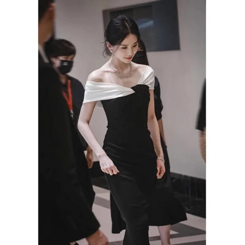 Evening Dress with a High-End Feel, Light Luxury, Niche French Style, Classy Elegance for Annual Meetings, Hostess Fishtail Gown, Party Dress, Ball Gown, Adult Formal Dress