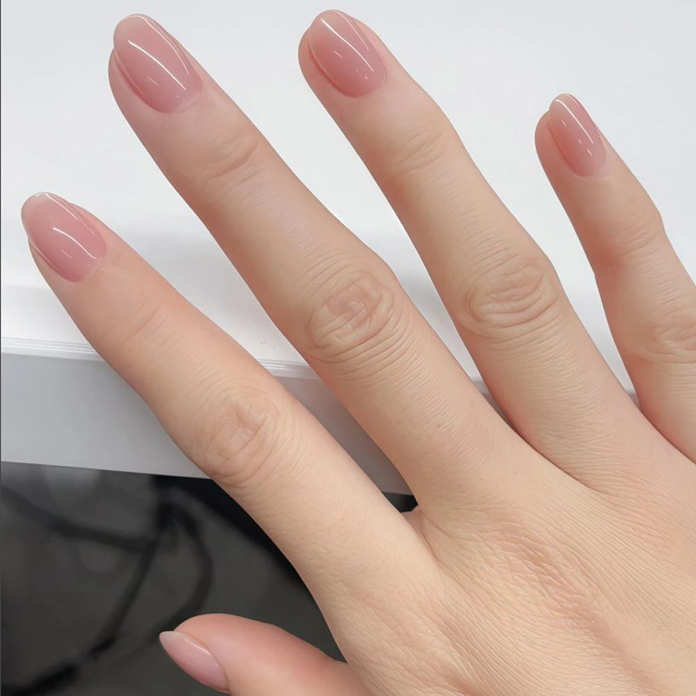 Nude Pink Haarstärker: Keratin, stärkt & hellt auf, schnelltrocknend, transparenter Gel-Kristall, einfach anzuwenden, splitterfest, entfernbar. – Detail 4