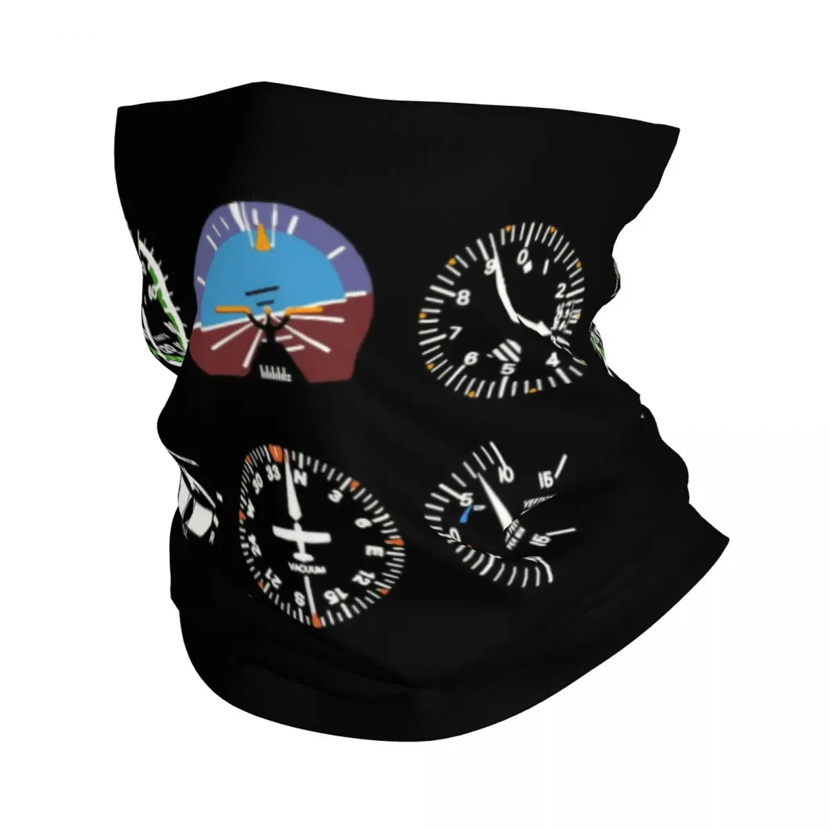 Cockpit Six Dials Flight Simulator Pilot Bandana Neck Warmer Women Winter Hiking Ski Scarf Gaiter Airplane Aircraft Face Cover