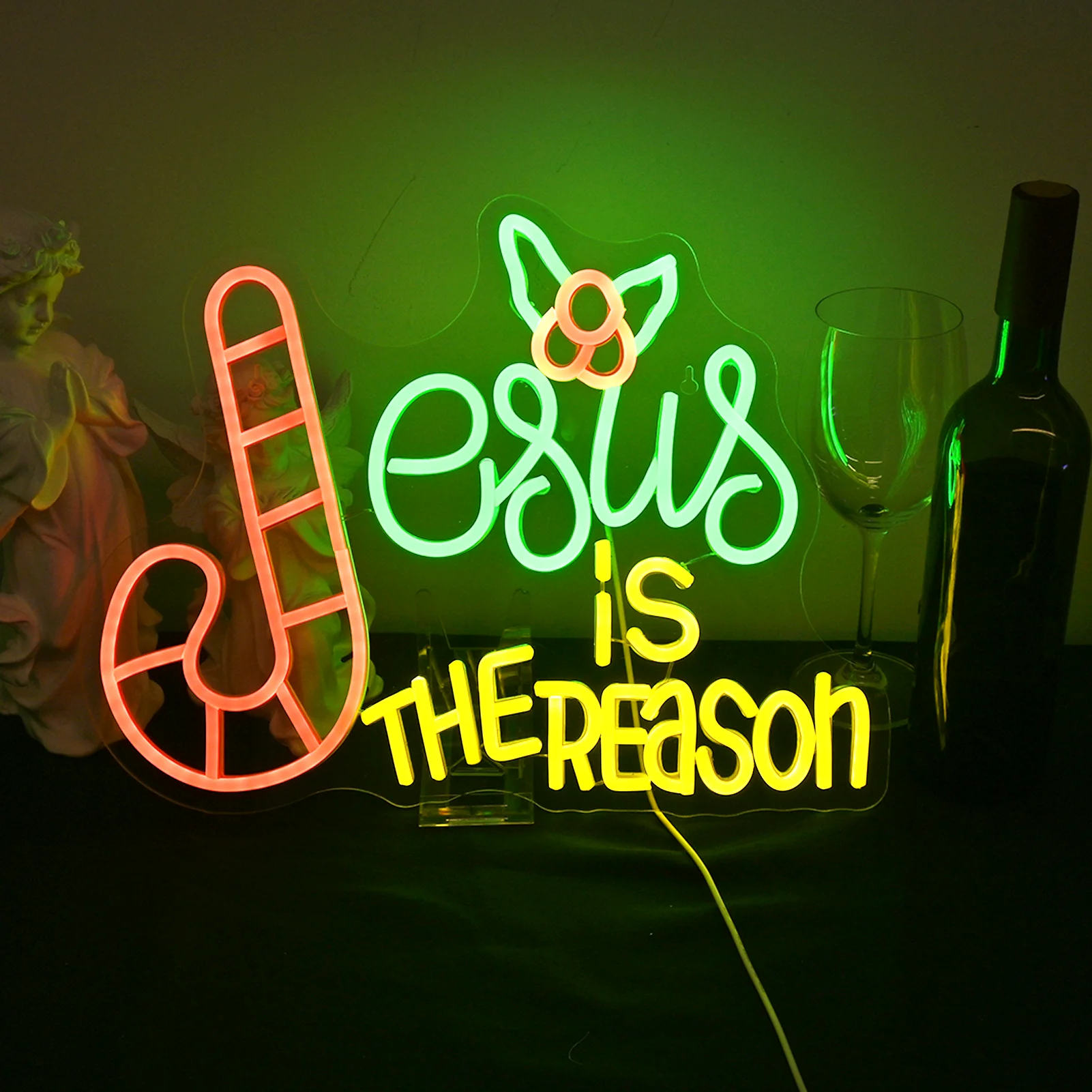 Christmas Party Neon Sign Bell Neon For Bar Living Room Home Party Dimmable Lamp USB Christmas Girl Gift Shop Window Decor