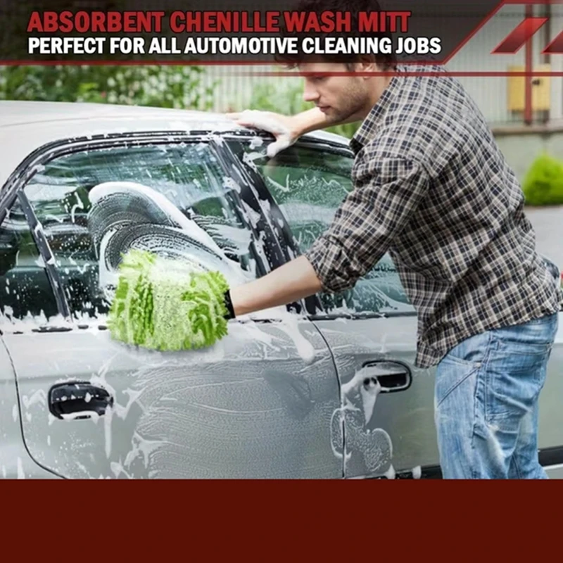 Electric Bicycle Car Cleaning Microfiber, 1/2-Piece Set Scratch Free and Lint Free, High-Quality Lint Microfiber Car Wash Gloves