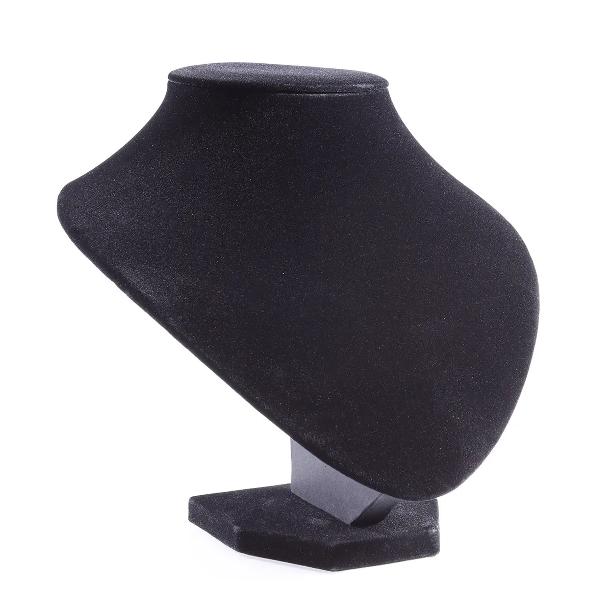 

Black 3-Dimensional Jewelry Bust Display Stand Extra Wide Base Necklace Organizer Countertop Retail Vanity Display
