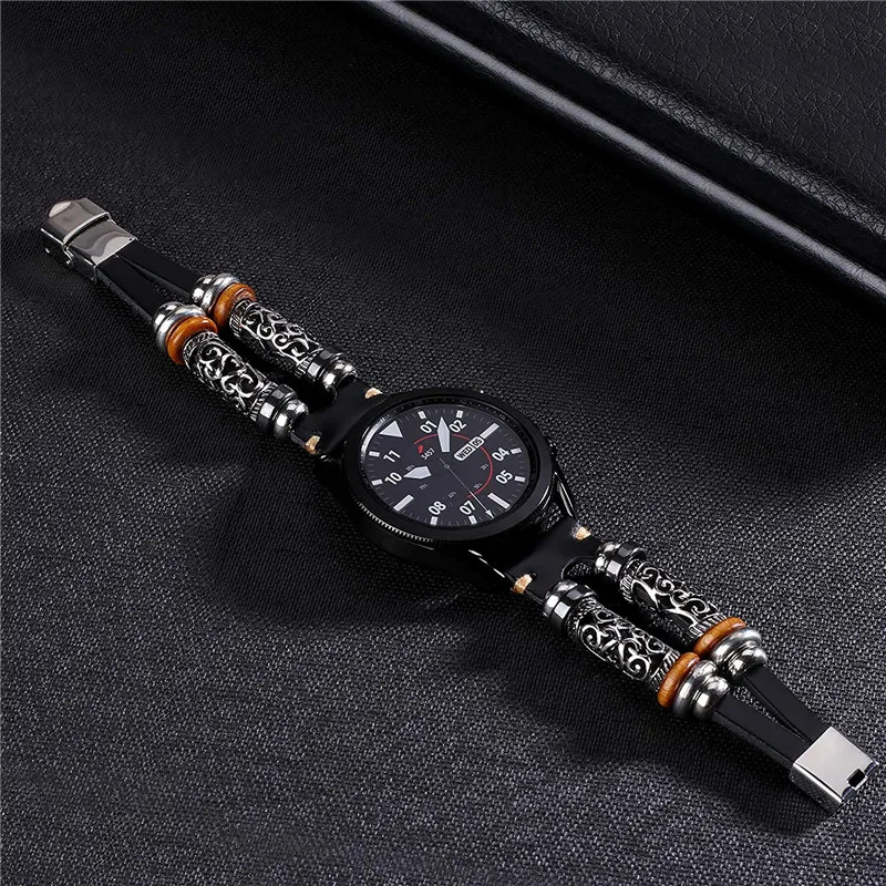 22MM Leather Genuine Retro Handmade Band For Huawei Watch GT2 46mm GT 2 Pro/2e Strap Samsung Galaxy Watch 5 4 3 Active 2 44-40mm