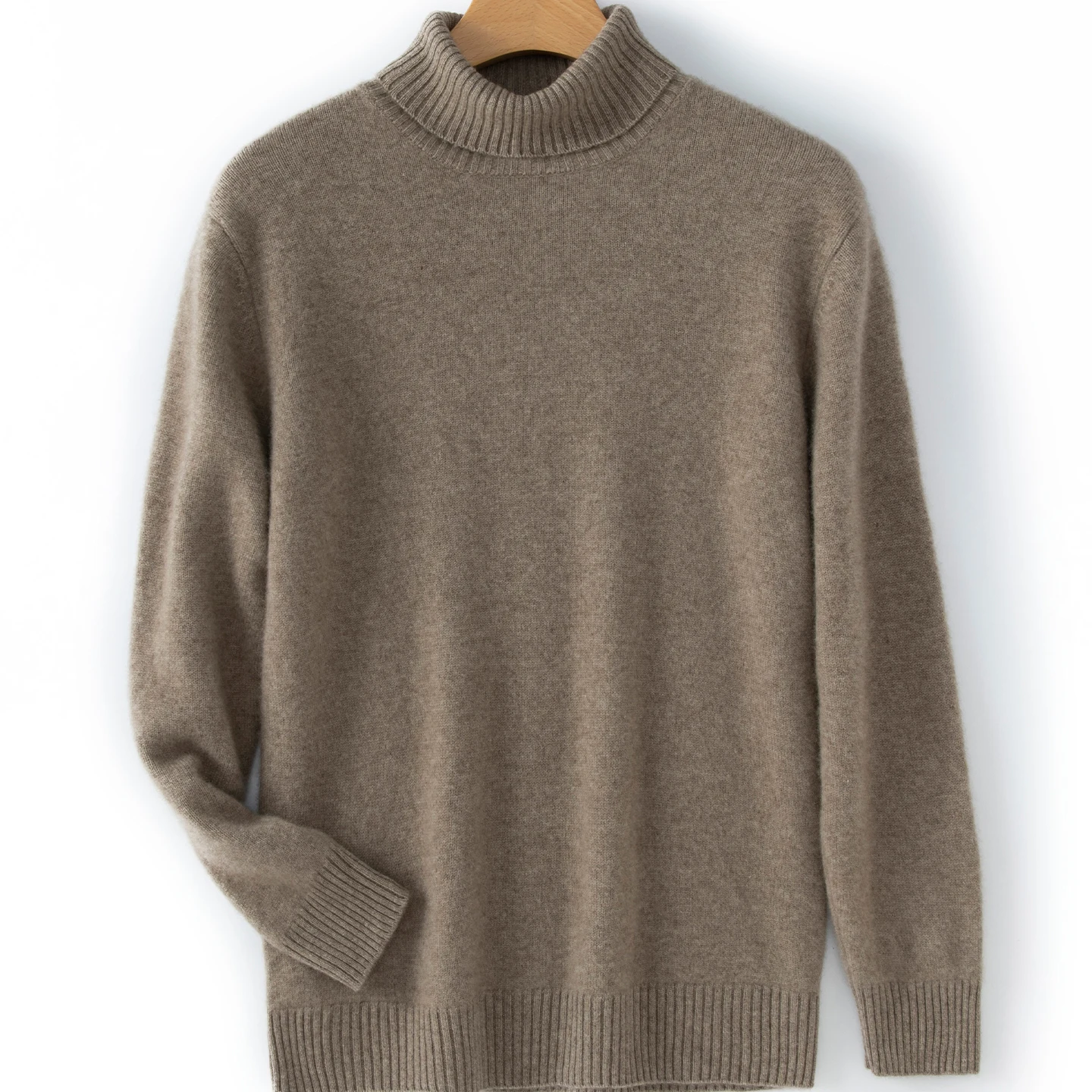 

Basic Men's Pure Cashmere Pullover Sweater Turtle Neck Solid Versatile Autumn Winter Knit Smart Casual Simple Long Sleeve Tops