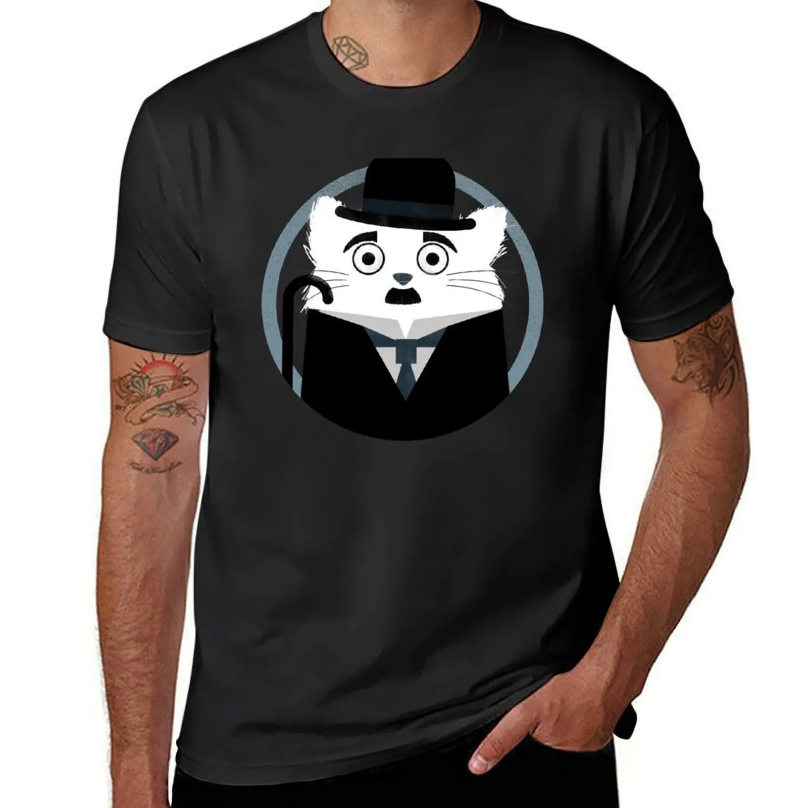 

Cat Chaplin T-Shirt customs design your own quick-drying kawaii clothes t shirts for men graphic