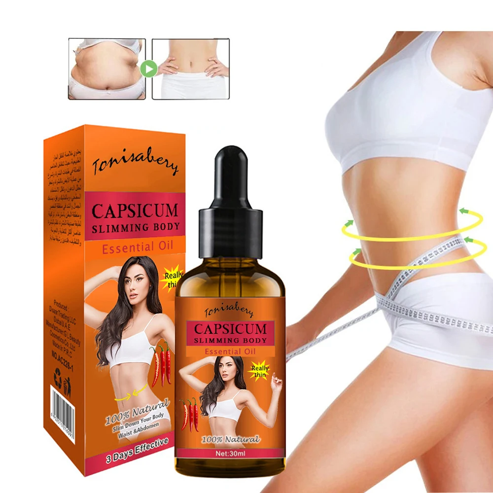 Okeny's Essential Oil Slimming Body Thin Leg Waist Fat Burner Burning Anti Cellulite Weight Loss Chili Slimming Oil 30ml
