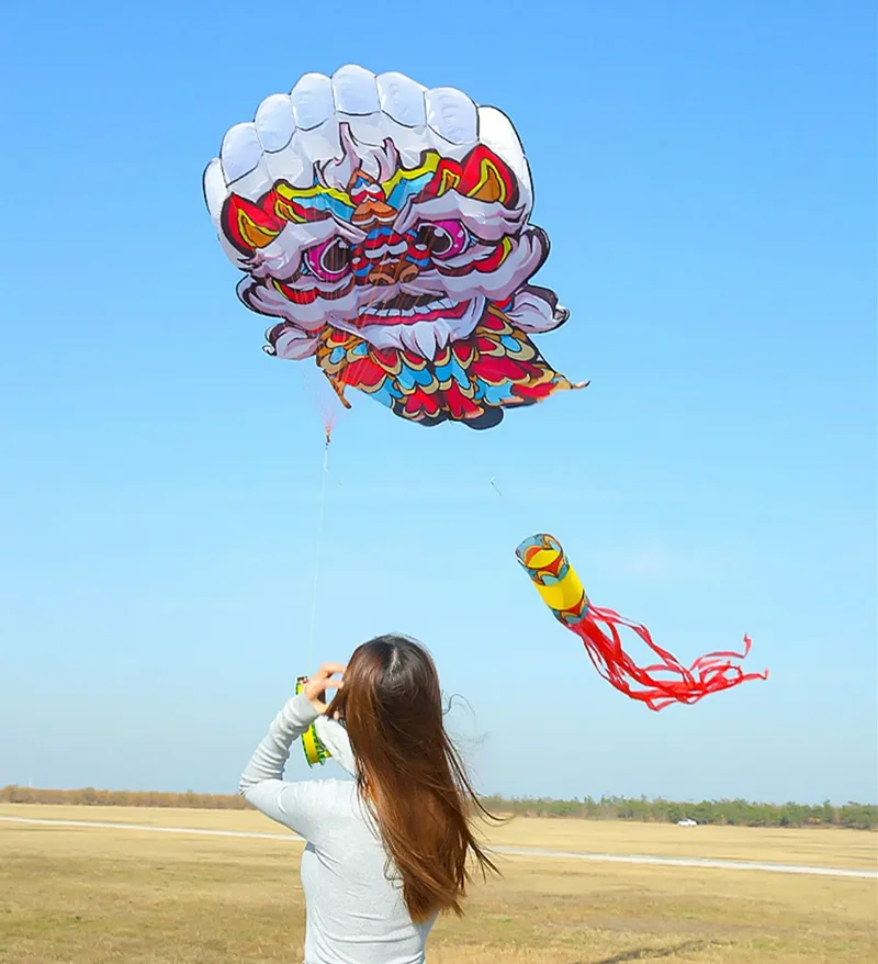 لاكي الأسد طائرة ورقية تحلق طائرة ورقية ناعمة للبالغين الطائرات الورقية خط الطائرة الورقية التقليدية نفخ ألعاب لعبة رياضية المظلات cerf volant متعة