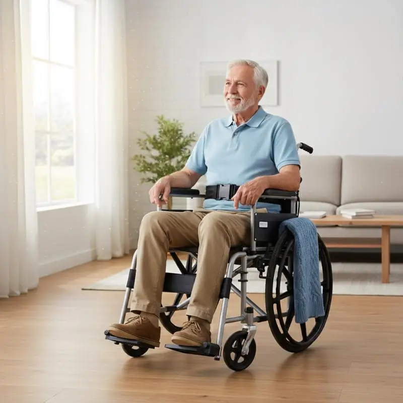 Wheelchair Lap Leg Strap Belt Adjustable 2 Point Disability Aid Secure Seat for Elderly Patient Home Hospital