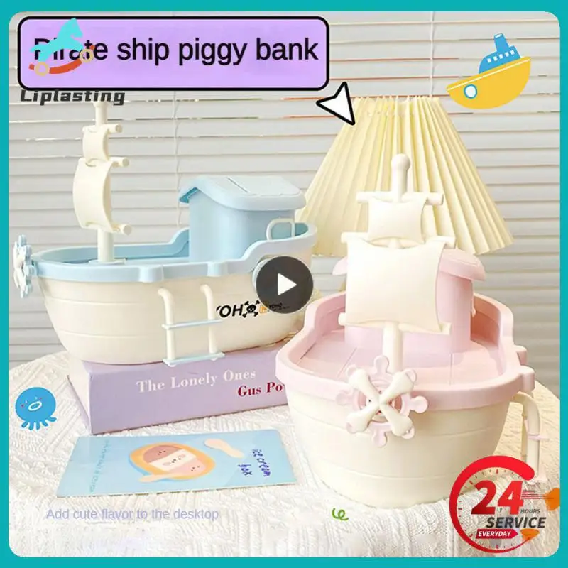 

Pirate Ship Piggy Bank 26cm*21.5cm Cute Child Pirate Ship Saving Money/financial Management/savings Toys Piggy Bank Cartoon