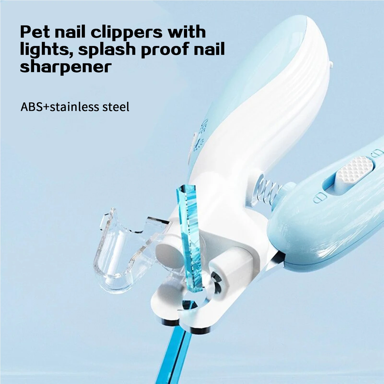 Pet Nail Clippers with Light Anti-Splash Nail Grinder Cat Nail Clippers Cat and Dog Simple Scissors Pet Cleaning Care Supplies