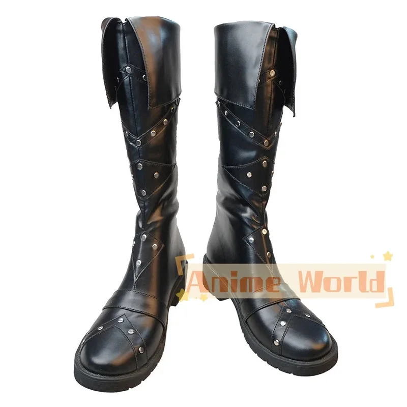 Identidade v noir veder eli clark sapatos botas cosplay botas de carnaval de halloween feitos sob encomenda