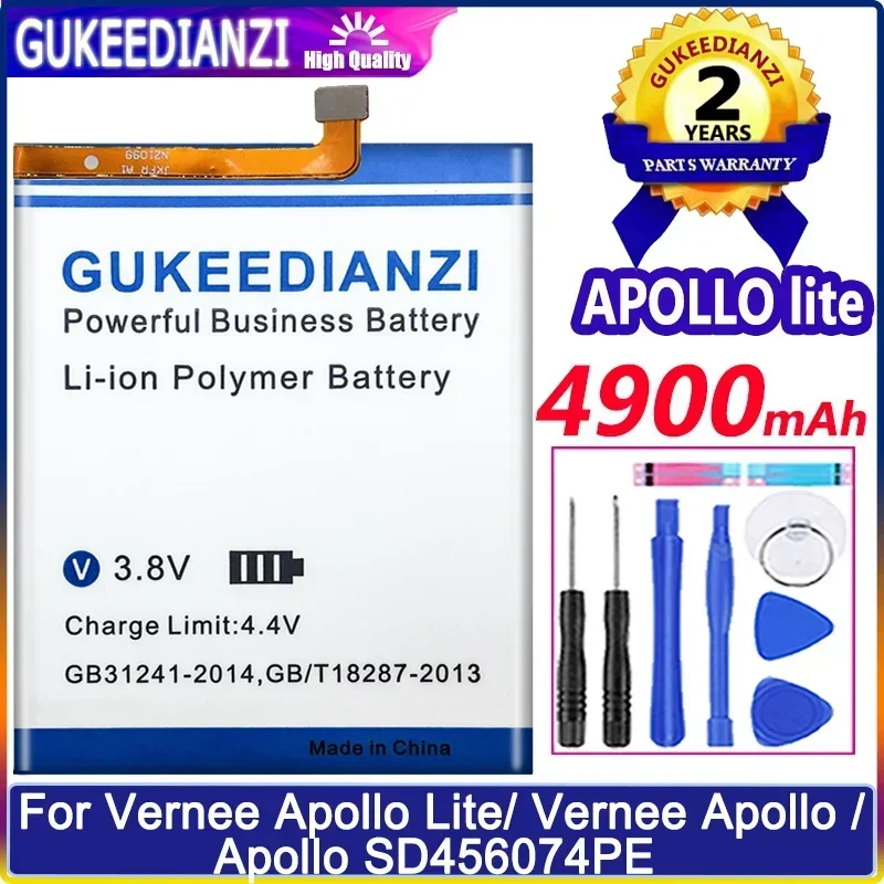 

Mobile Phone Batteries 4900mAh For Vernee Apollo Lite/Vernee Apollo/Apollo SD456074PE Cellphones Portable Battery