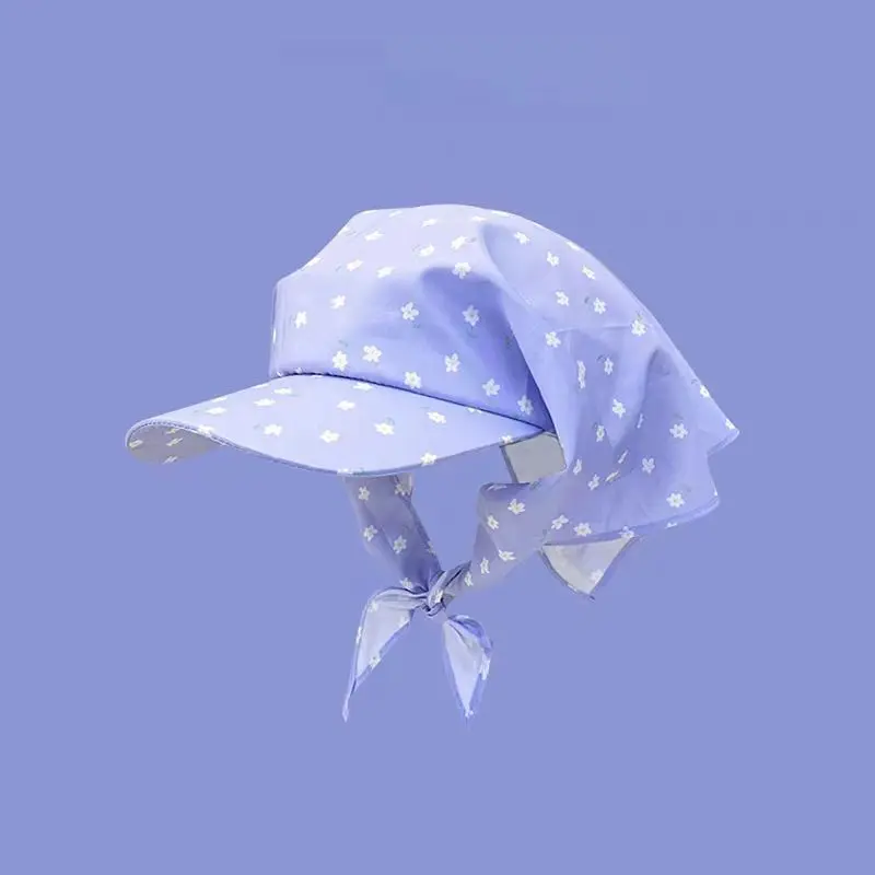 

2026 Summer Pastoral Style Floral Headscarf Baseball Cap For Women Sun Hat Girls Photo Wear