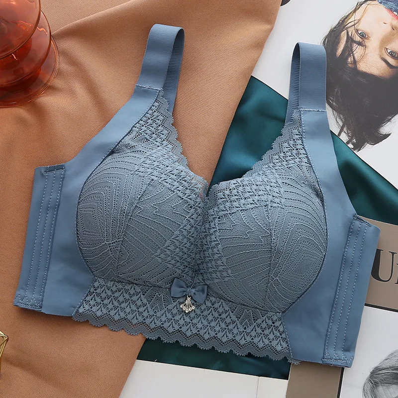 Thickened Cup Gather Together Bra No Steel Ring Lingerie For Women Small Chest Anti-Sag Chest Wrap Adjustment Type Soft Vest Bra