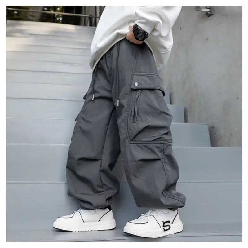 2026 Kinder Jungen Schicke Overalls UNITIM Herbst 4-14 Jahre Teenager Jungen Gerade Hose Locker Junge Elastischer Bund Hosenträger – Detail 14