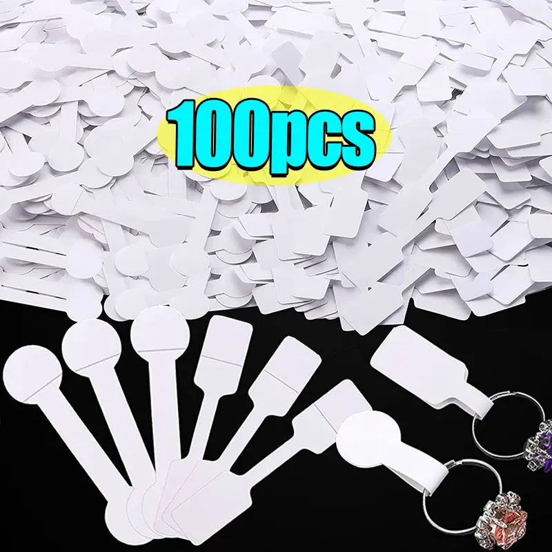 

100Pcs Jewelry Price Tags Jewelry Tags Self Adhesive White Blank Price Tags for Necklace Earring Bracelet Price Rectangle Labels